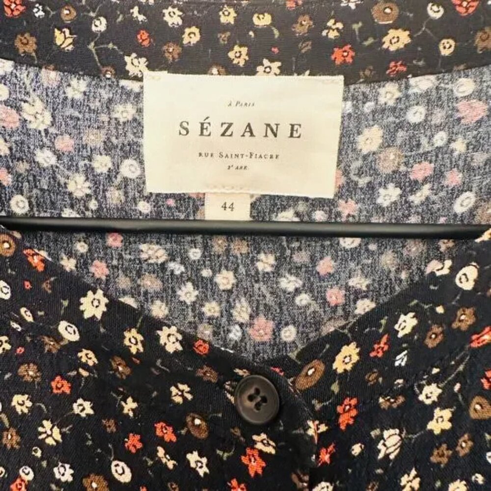 SEZANE "Paris Fall All Over" Floral Dress, Size 44 / USA 12